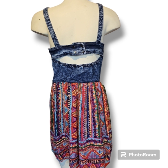 MED Angie geometric studded denim Jean midi dress - Picture 4 of 12